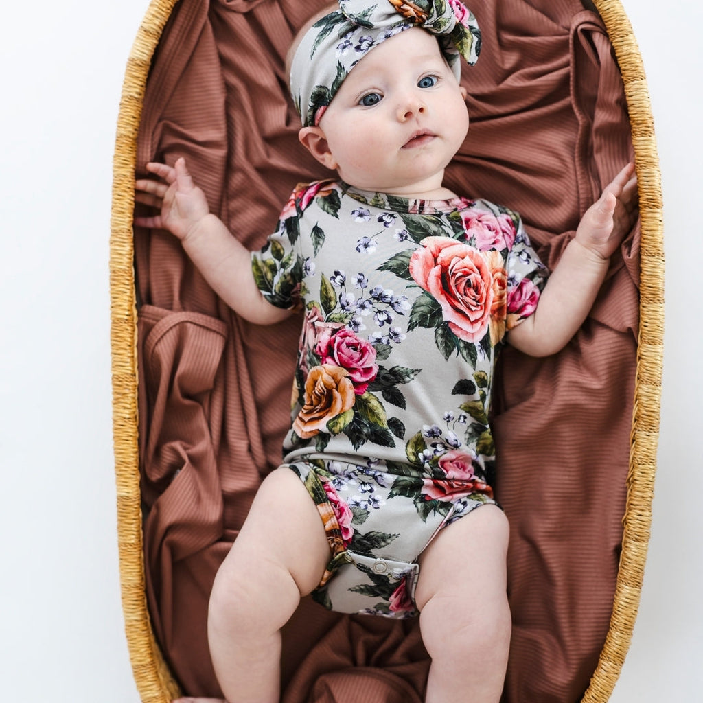 Bamboo Baby Capsule Gift Box | Antique Floral & Terracotta