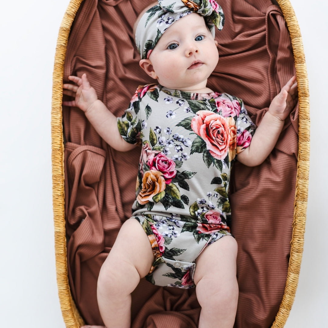 Bamboo Baby Capsule Gift Box | Antique Floral & Terracotta