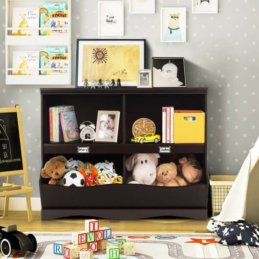 Kids Storage Unit Baby Toy Organizer Children Bookshelf Bookcase-White